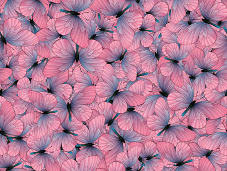 Seamless pattern with lot of different butterflysの写真素材