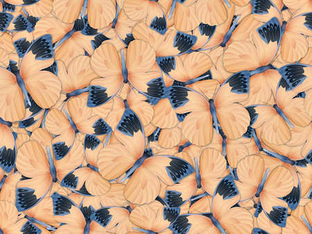 Seamless pattern with lot of different butterflysの写真素材