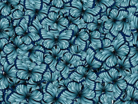 Seamless pattern with lot of different butterflysの写真素材