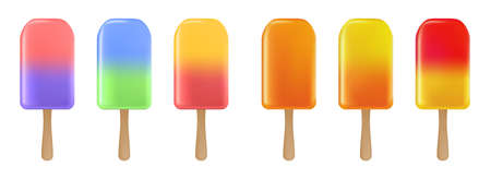 Collection of ice cream lollipops.のイラスト素材