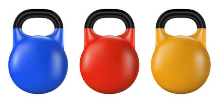 Set of gym kettle bell fitness equipmentのイラスト素材