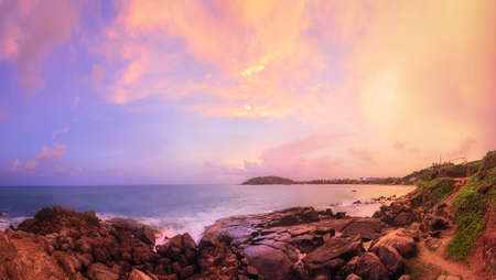 Tropical beach on sunset