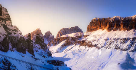 Mountains covered with fresh snowの写真素材