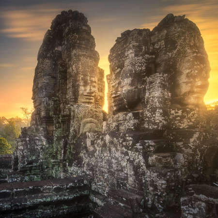 Ancient temple Bayon Angkor Siem Reap, Cambodiaの写真素材