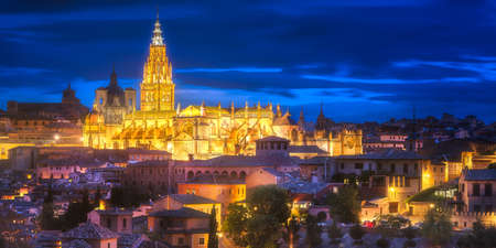 Panorama view of Toledo and Tagus River, Spainの写真素材