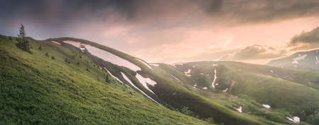 The mountain landscape of Carpathian Gorgany, Ukraine