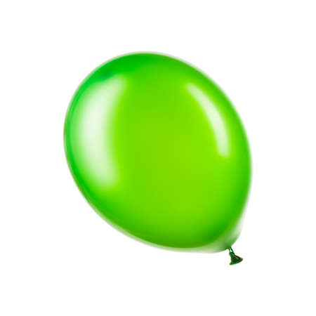 Single green helium balloon, element of decorationsの写真素材