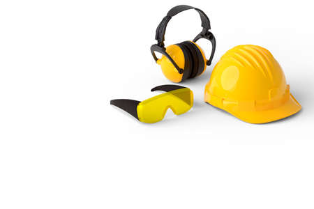 Set of construction wear for repair and installation on white background
