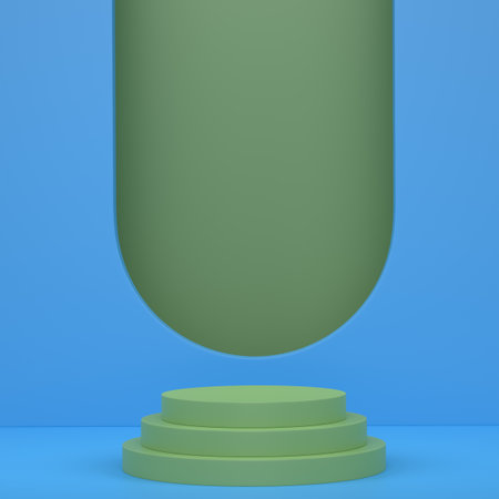 Abstract scene or podium for product showcase on monochrome background. 3d render of scene for product presentation or showing cosmetic product on stage, pedestal or platformの写真素材