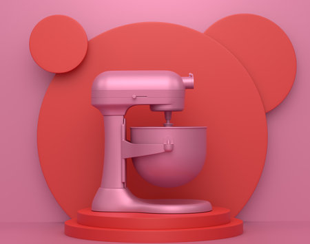 Abstract scene or podium for product showcase with blender on monochrome background. 3d render of scene for product presentation or showing cosmetic product on stage, pedestal or platformの写真素材