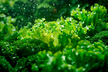 Frisee lettuce isolated on white background. Fresh green salad leaves from garden and fieldの素材