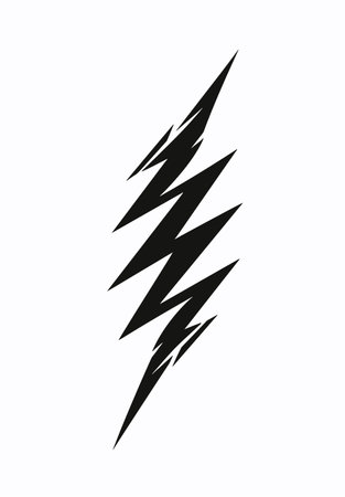 Black and white lightning bolt stencil and paint graffiti.のイラスト素材