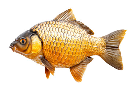 Gold fish isolated on white background. Clipping path included for easy extraction.の素材