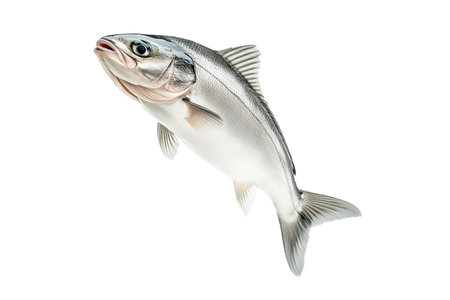 Haddock fish isolated on white transparent background, concept of marine life.の素材