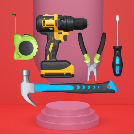 Abstract scene or podium for product showcase on monochrome background. 3d render of scene for product presentation or showing product on stage, pedestal or platformの写真素材