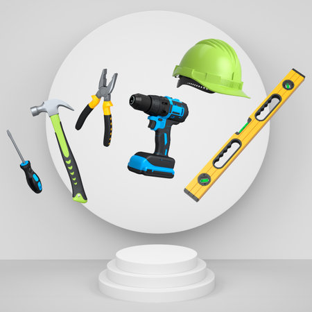 Abstract scene or podium for product showcase on monochrome background. 3d render of scene for product presentation or showing on stage, pedestal or platformの写真素材