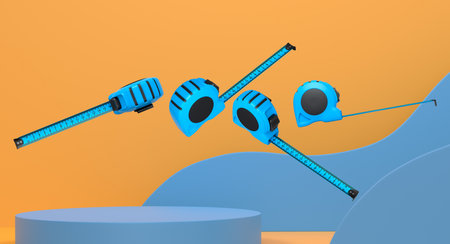 Abstract scene or podium for product showcase on monochrome background. 3d render of scene for...