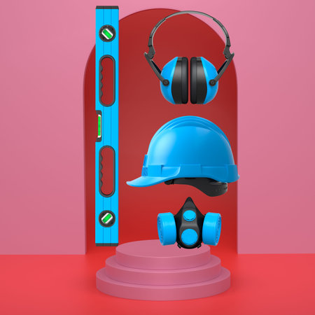 Abstract scene or podium for product showcase on monochrome background. 3d render of scene for...