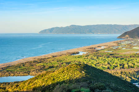 Beautiful aerial view of the sea, plains and mountains of Jijel Province, Algeria, Mediterranean Sea, North Africa is characterized by a mild climate. Jijel Algeria.の写真素材