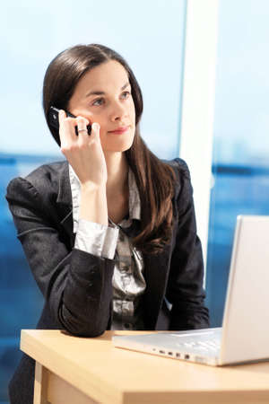 Woman making a call.
