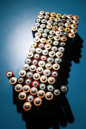 A composition of used batteries.の写真素材