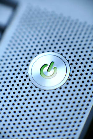 Power button silver, soft focused.の写真素材