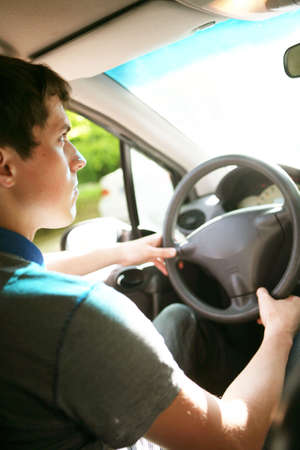 Driving a carの写真素材