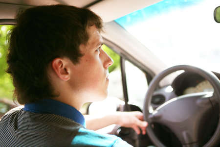 Driving a carの写真素材