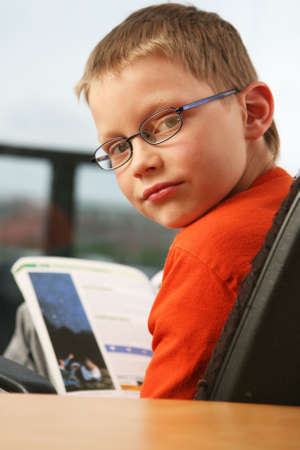 Boy studying