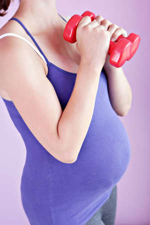 Active pregnant woman.の写真素材