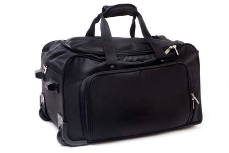 Sports bag isolated on whiteの写真素材