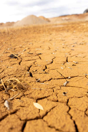 Dry cracked ground. Global warming and greenhouse effect concept.の写真素材