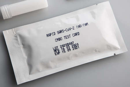 Rapid sars-cov-2 blood test for self testing. A kit of fast  test for personal use at home.
