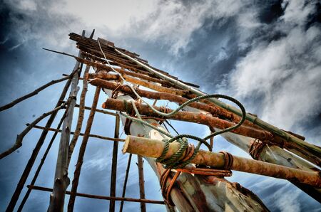 Close-up Lao traditional rocket platform in HDR  Lao PDRの写真素材