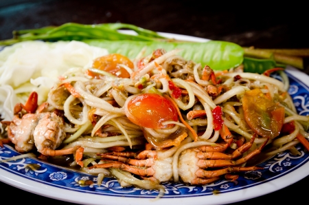 Papaya salad with crapの写真素材
