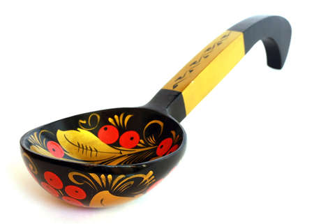 Folk spoon isolated on white backgroundの写真素材