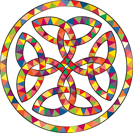 Stained celtic knot cross, isolated on white, vector illustrationのイラスト素材