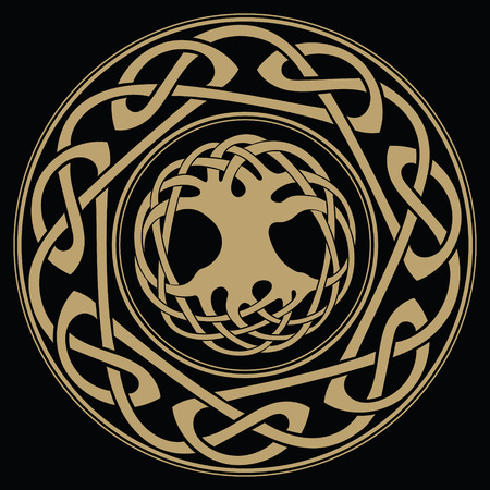 Yggdrasil - the World tree, tree of life in Norse mythologyのイラスト素材