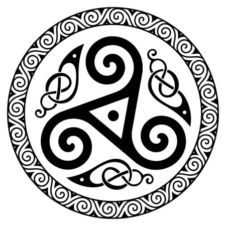 Ancient round Celtic, Scandinavian Design. Celtic knot, mandalaのイラスト素材