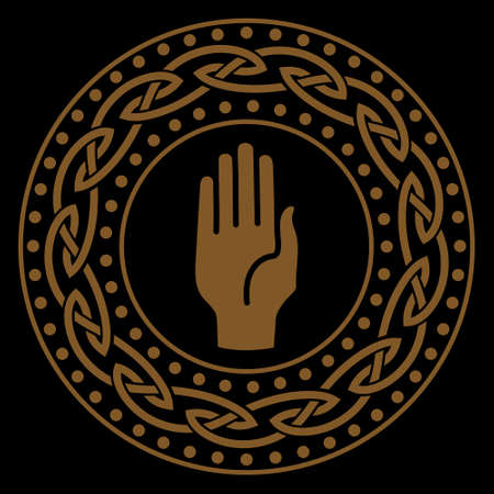 Illustration in Celtic Scandinavian style. Celtic braided pattern, mandalaのイラスト素材