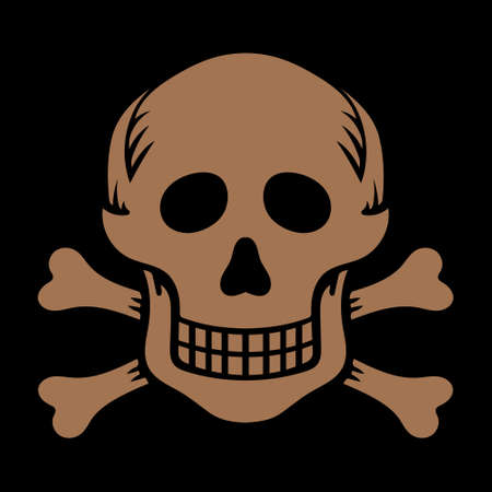 Skull with bones in retro vintage styleのイラスト素材