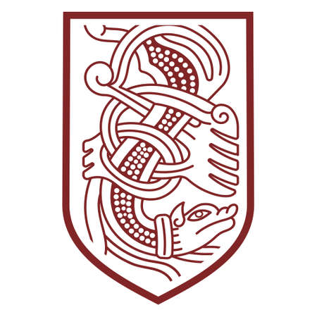 Knights shield with the image of a dragonのイラスト素材