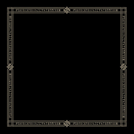 Design in vintage, retro style. Frame in the Old Norse Celtic styleのイラスト素材