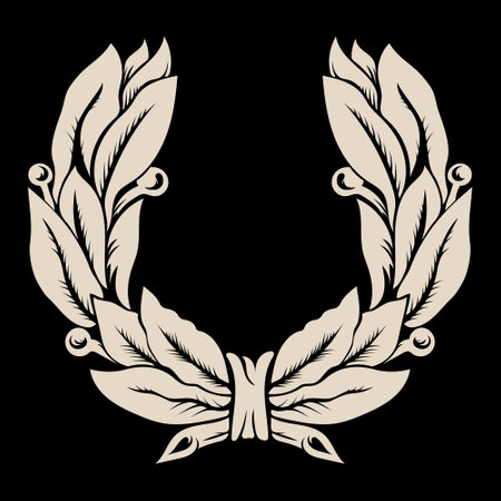 Laurel Wreath, vintage wreath. Greek laurelのイラスト素材