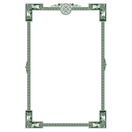 Irish design in vintage, retro style. Frame in the Old Norse Celtic styleのイラスト素材