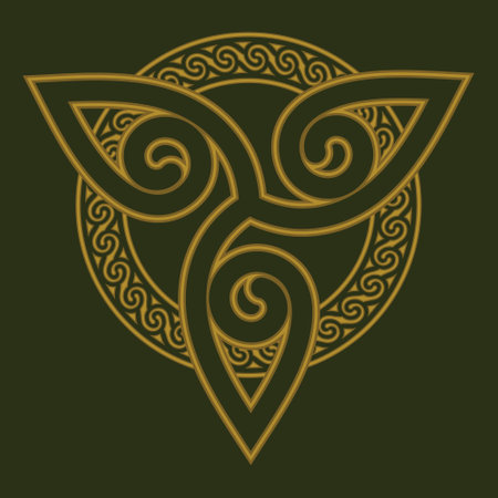 Celtic Scandinavian design. Round braided pattern in ancient Celtic style