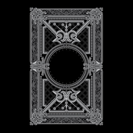 Scandinavian Viking design. Frame in Ancient Celtic Scandinavian style with floral ornamentsのイラスト素材