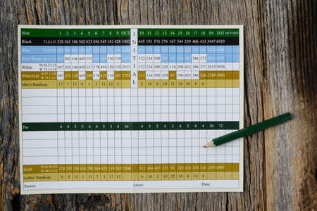 Blank Golf Score Card with Nobodyの写真素材