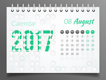 August 2017. Calendar 2017のイラスト素材