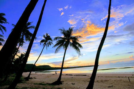 After rain blue sunrise at beachの素材